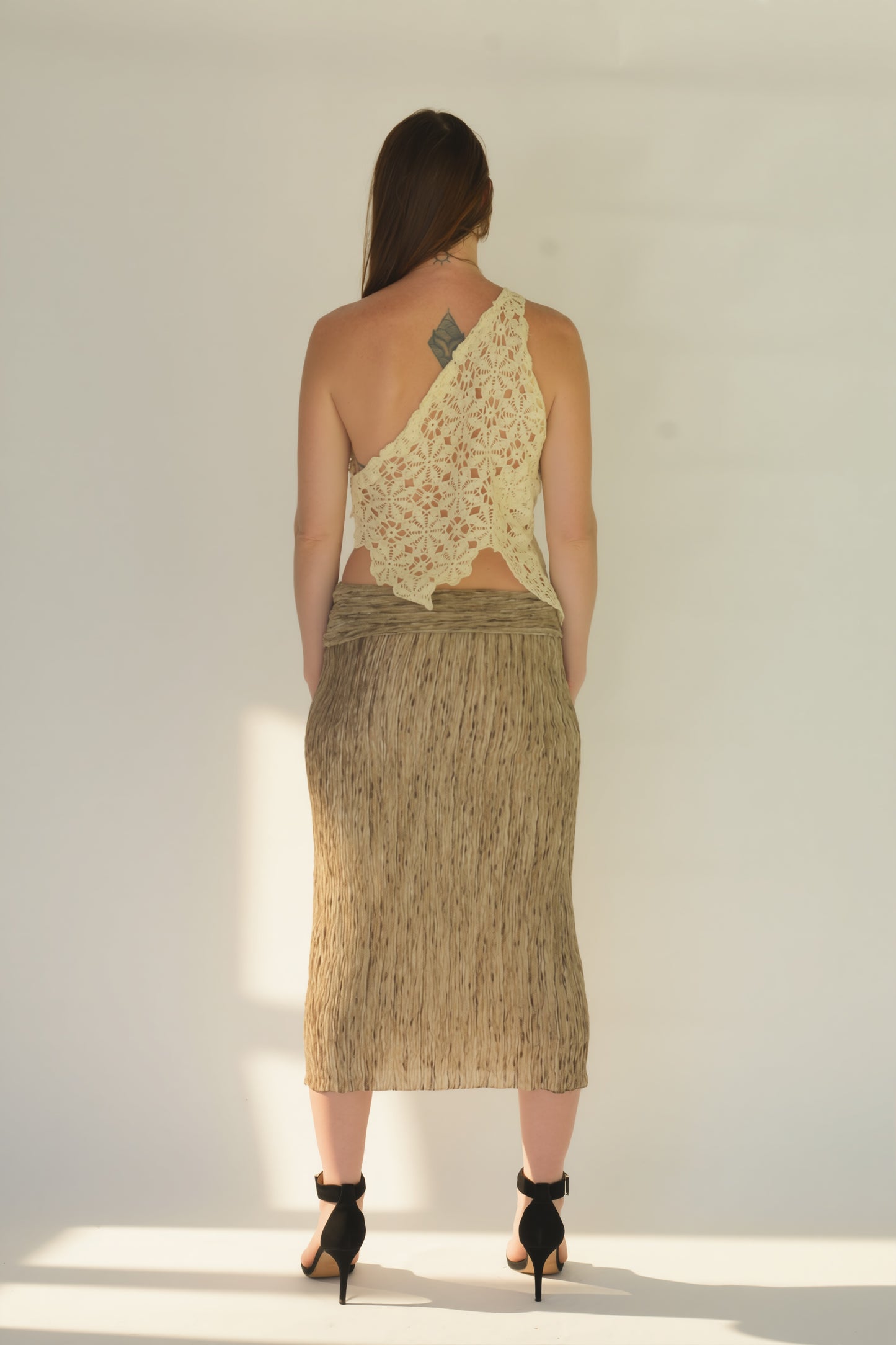 Gold & Brown Capri Slip Skirt