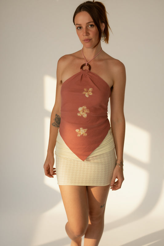 Repurposed Linen Halter Neck Top